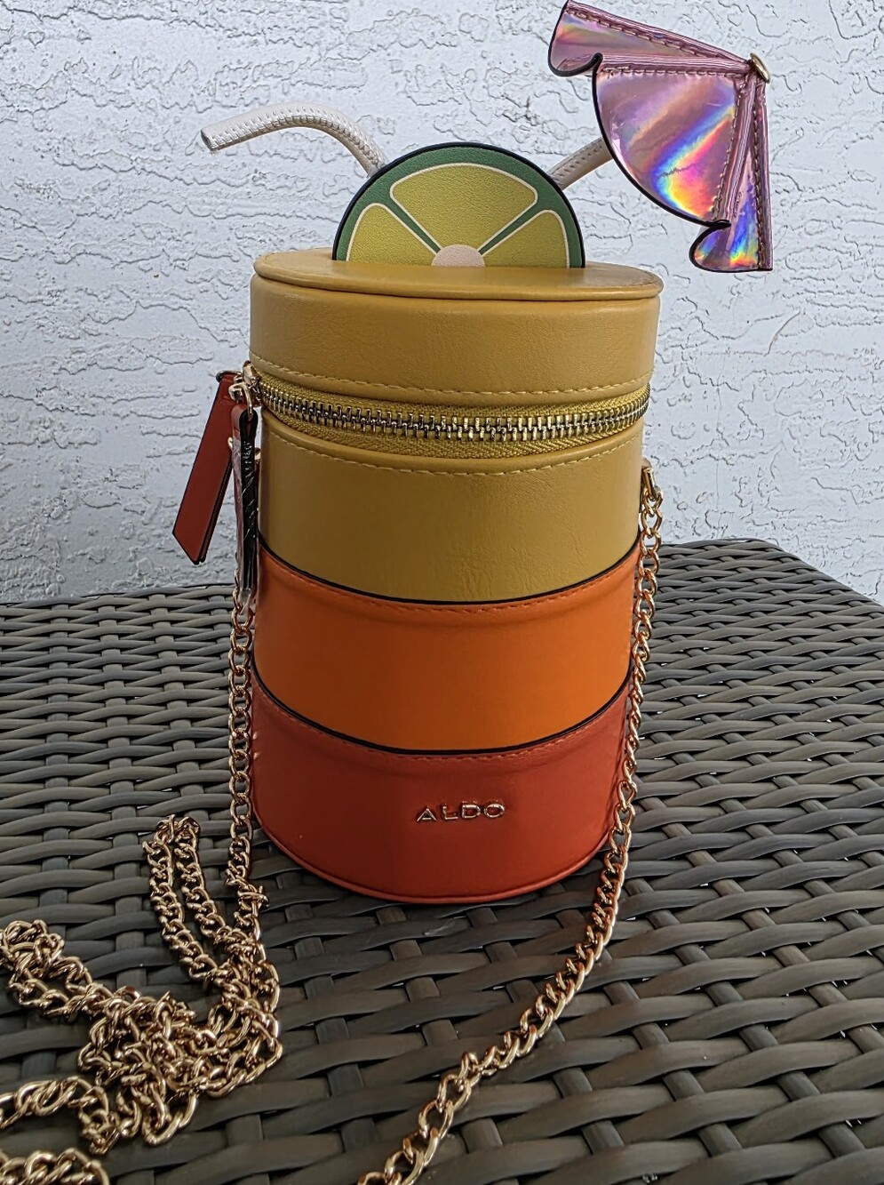 ALDO Crossbody Purse Kelliwith Cocktail Colorful Chain Strap Handbag Collectable